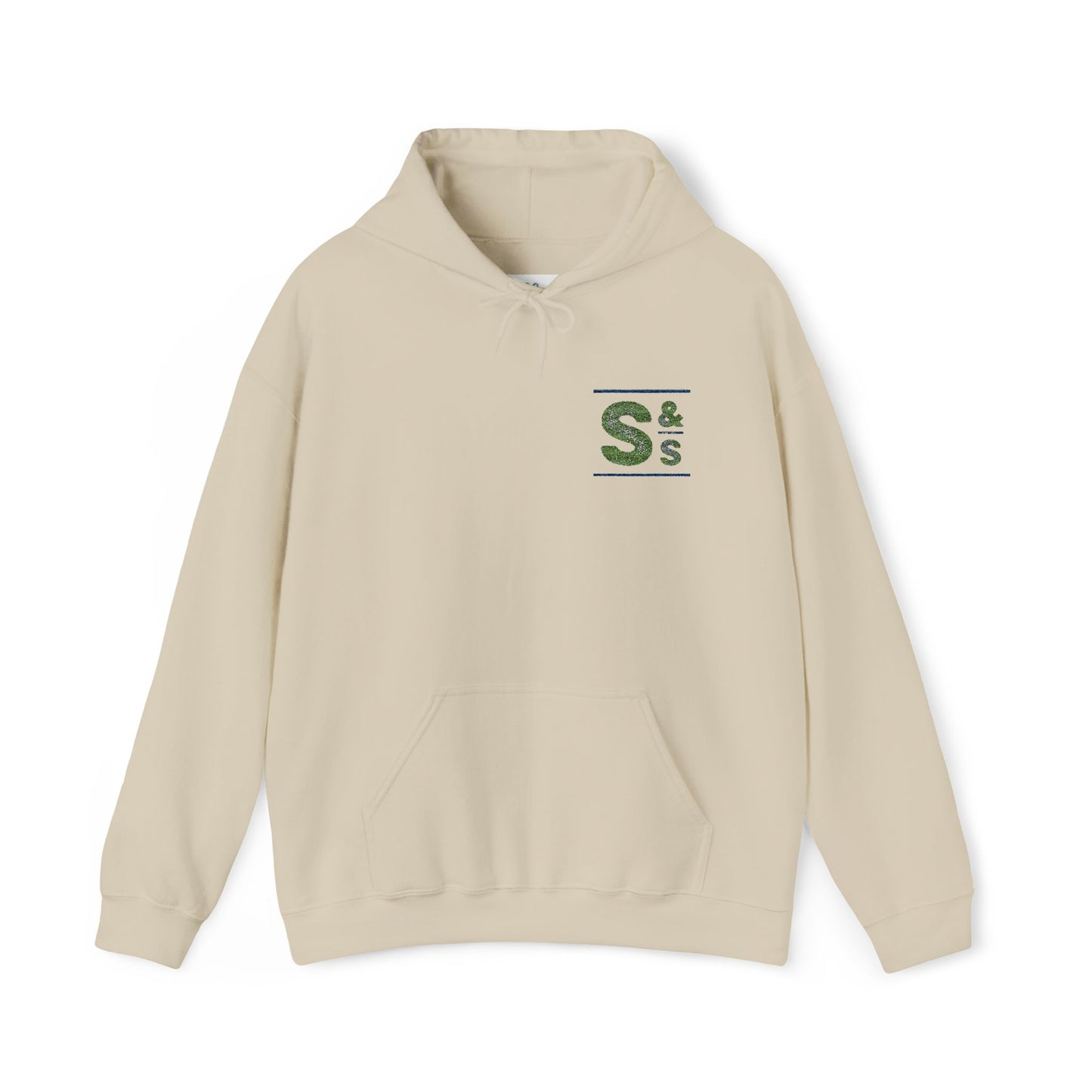 Hoodie — Green Floral 'S' Monogram Chest Logo Sweatshirt