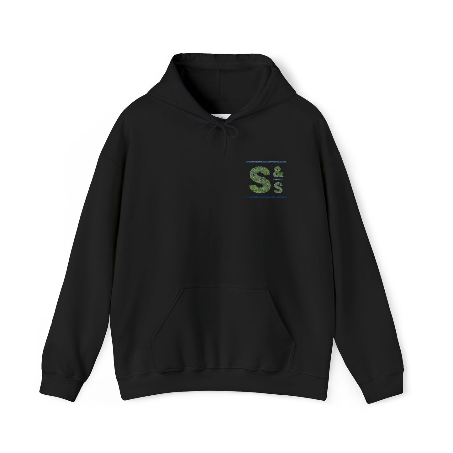 Hoodie — Green Floral 'S' Monogram Chest Logo Sweatshirt