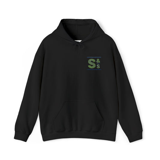Hoodie — Green Floral 'S' Monogram Chest Logo Sweatshirt